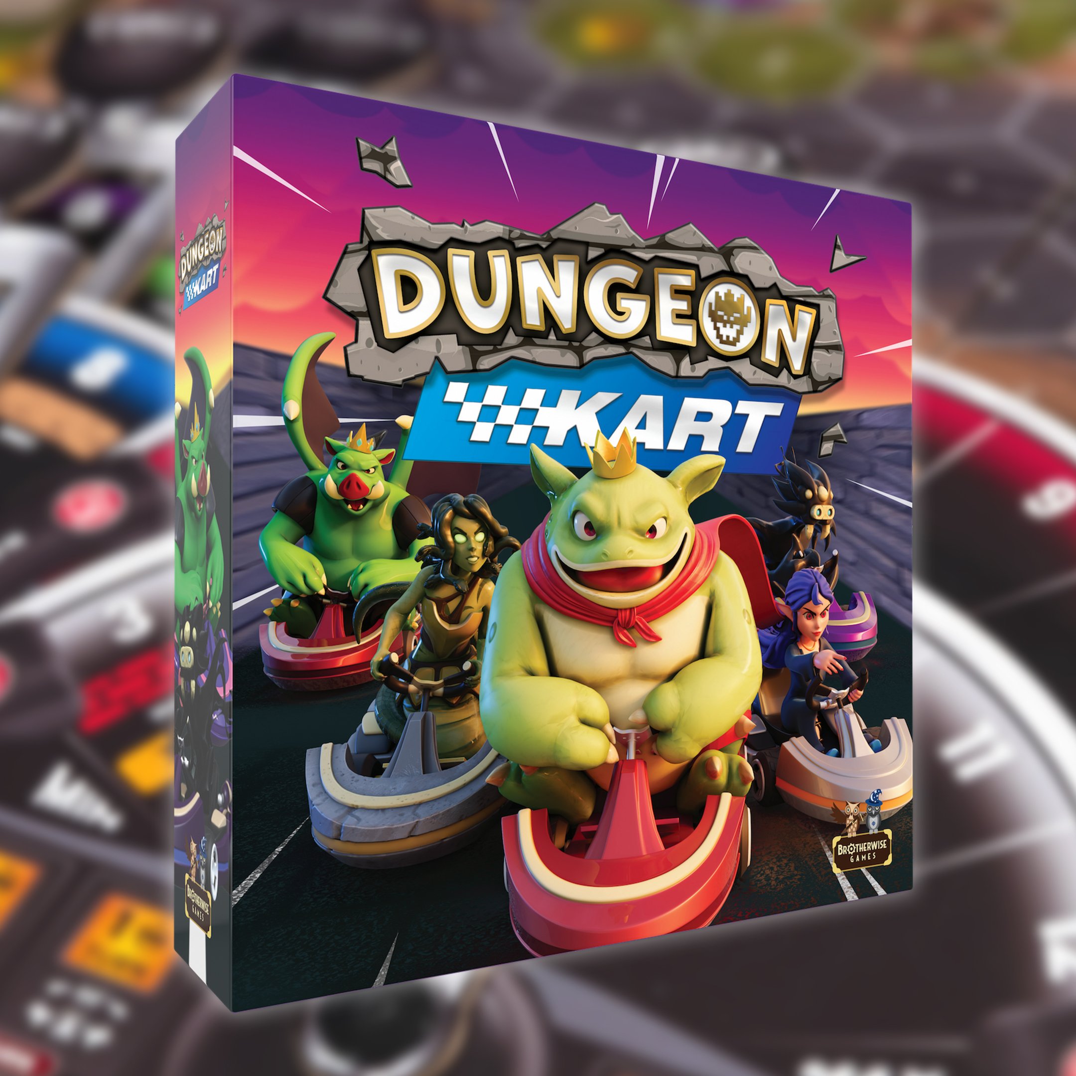 Dungeon Kart box on a blurred background of dashboards