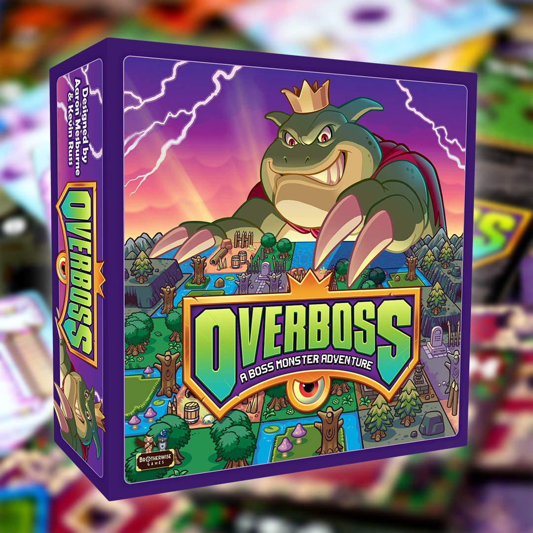 Overboss box on a blurred background of terrain tiles